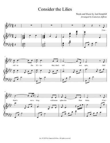 Consider The Lilies (arr. Cameron Jeffries)