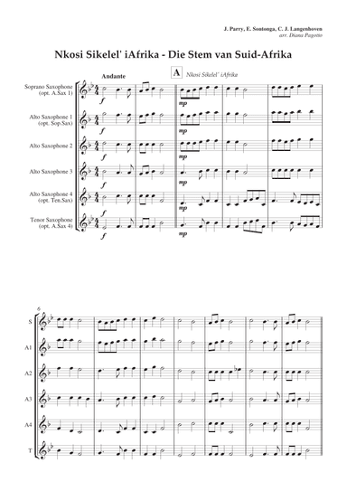 Nkosi Sikelel iAfrika Die Stem van Suid-Afrika (arr. Diana Pagotto)