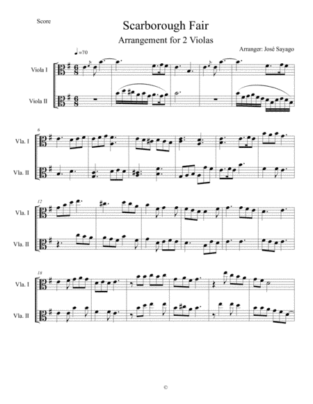 Scarborough Fair (arr. José Sayago)