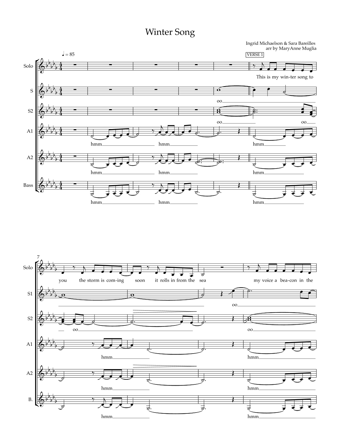 Winter Song (arr. MaryAnne Muglia Smith)