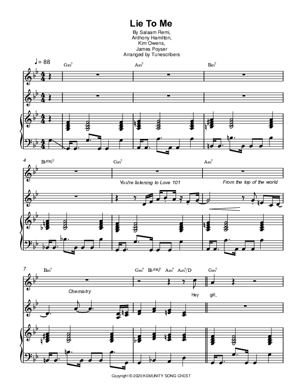 Lie To Me (arr. Tunescribers)