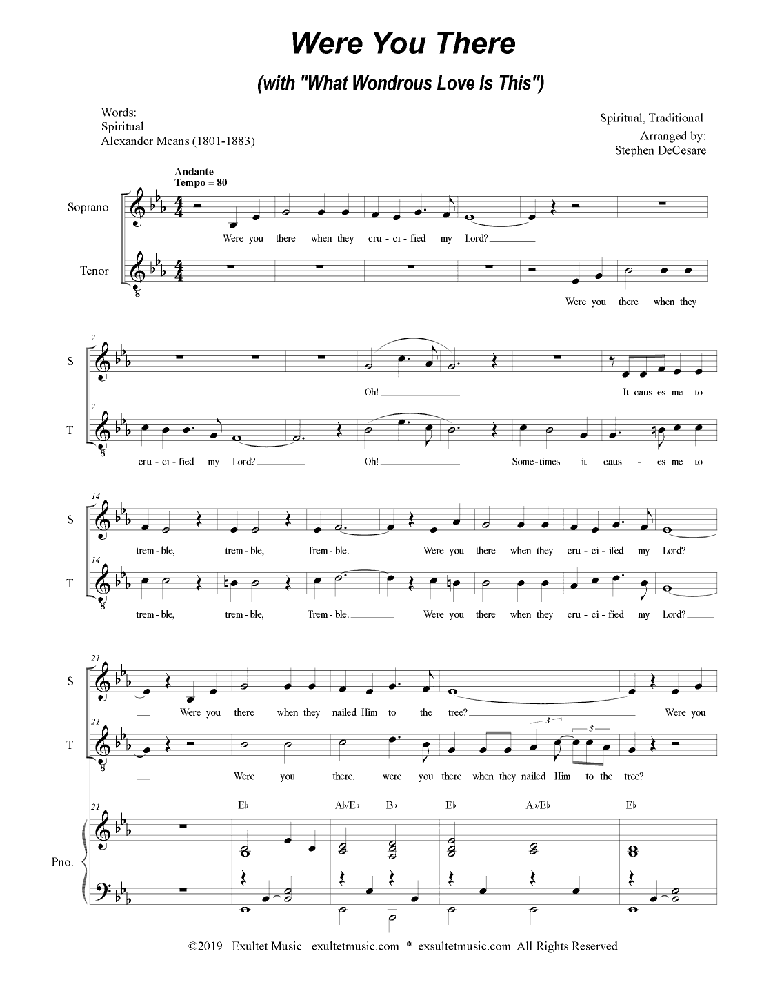 Were You There (with "What Wondrous Love Is This") (Duet for Soprano & Tenor Solo) (arr. Stephen DeCesare)
