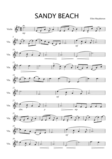 Sandy Beach for Violin Solo