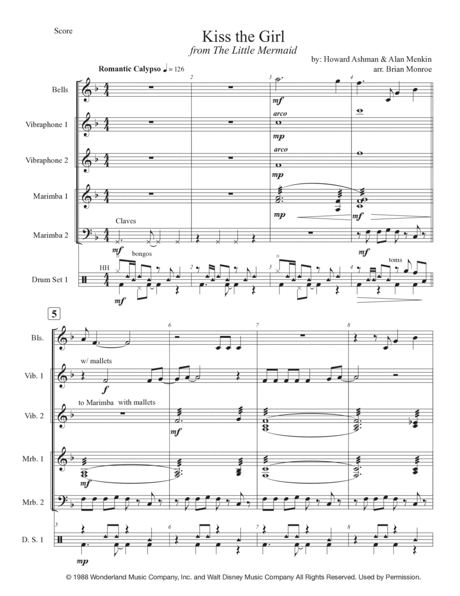 Kiss The Girl (arr. Brian Monroe)