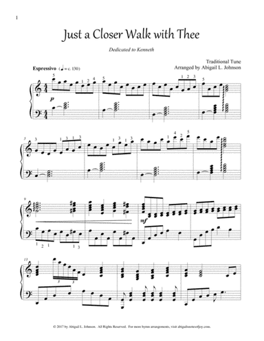 Just a Closer Walk with Thee (Early Advanced Piano Solo) (arr. Abigail L. Johnson)