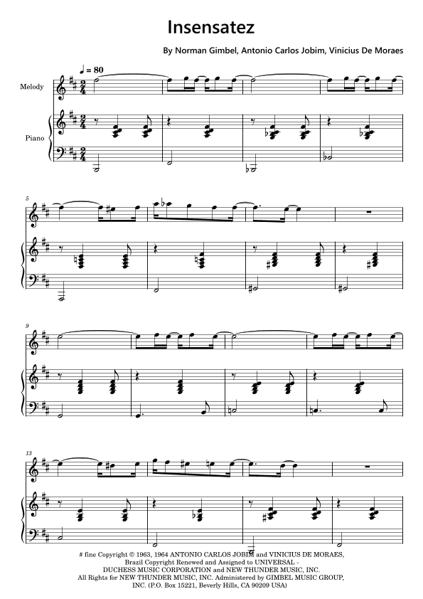 How Insensitive (insensatez) (arr. Funtom)