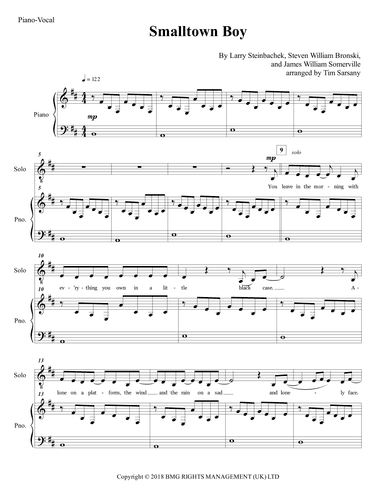 Smalltown Boy (arr. Tim Sarsany)