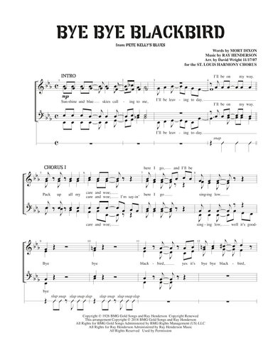 Bye Bye Blackbird (arr. David Wright)
