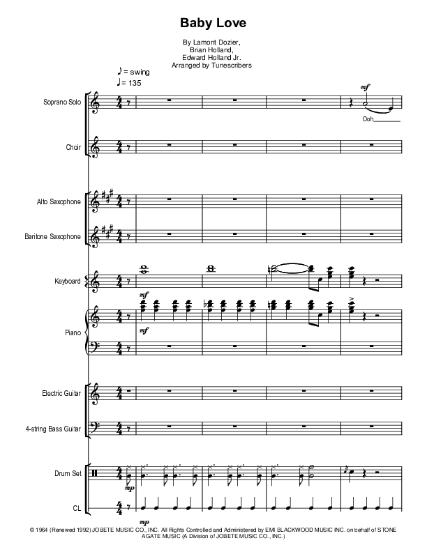 Baby Love (arr. Tunescribers)