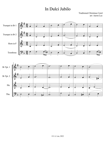 In Dulci Jubilo (a chorale for brass quartet) (arr. Aaron Lee)