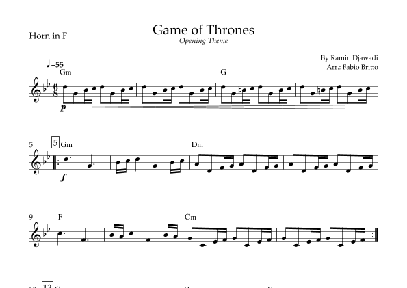 Game Of Thrones (arr. Fabio Britto)