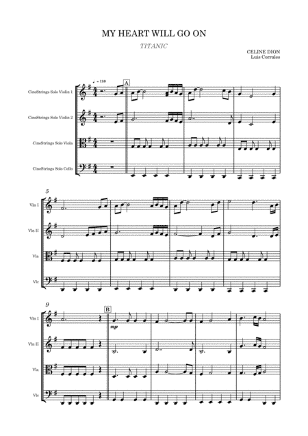 My Heart Will Go On (Love Theme from Titanic) (arr. Luis Corales)