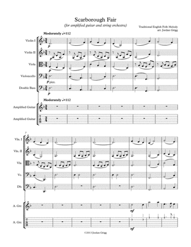 Scarborough Fair (for amplified guitar and string orchestra) (arr. Jordan Grigg)