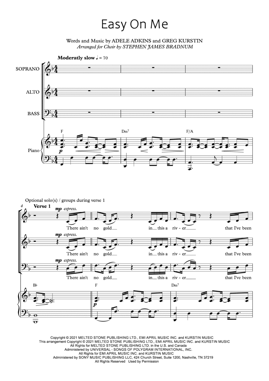 Easy On Me (arr. Stephen James Bradnum)