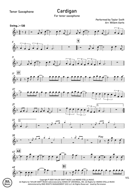 Cardigan (arr. Willem Aarts)