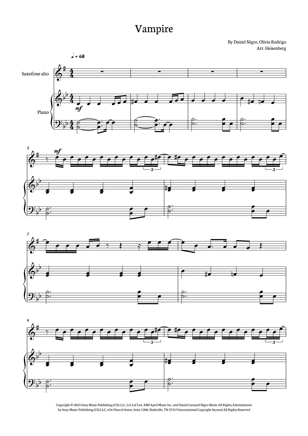 Vampire (arr. Heisenberg)