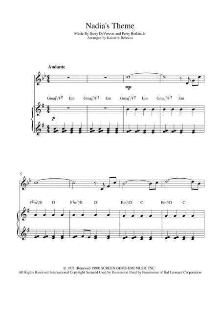 Nadia's Theme (arr. Kaiserin Rebecca)
