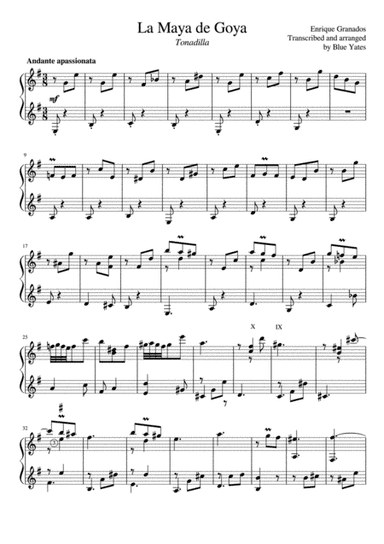 La Maja de Goya (Enrique Granados) (arr. Blue Yates)