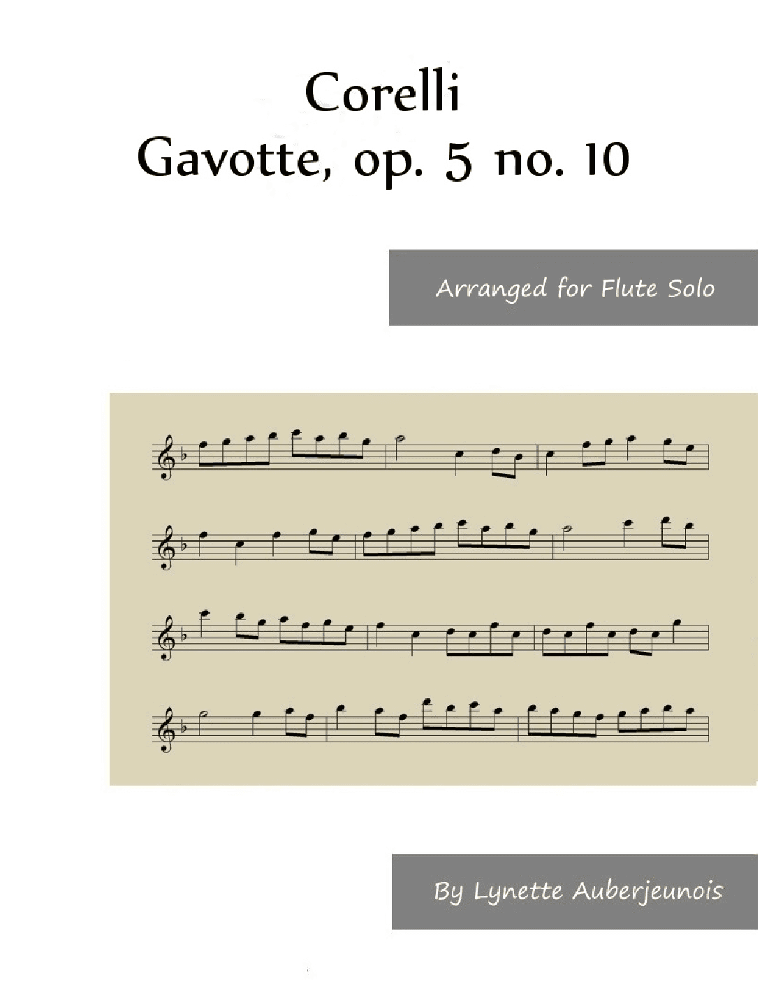 Gavotte, op. 5 no. 10 - Flute Solo (arr. Lynette Auberjeunois)