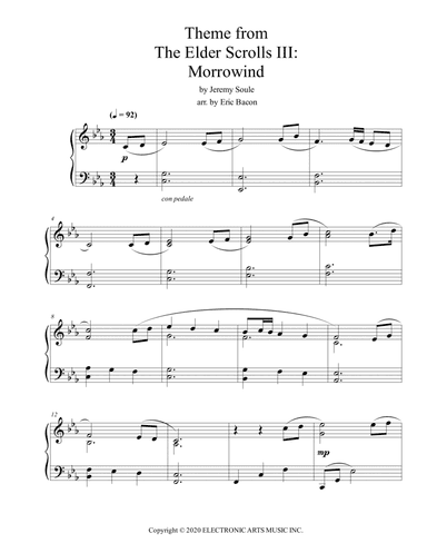 Elder Scrolls III Morrowind (arr. Eric Bacon)