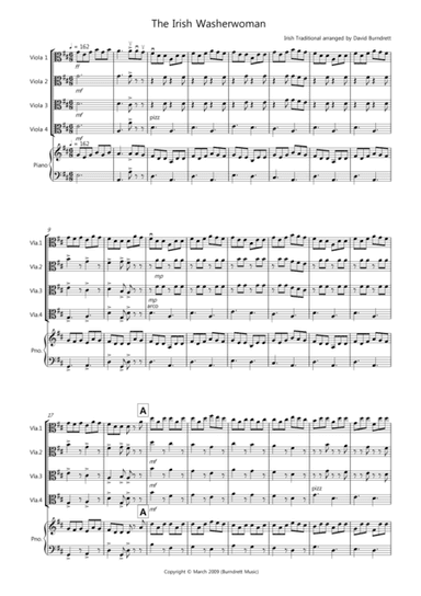 The Irish Washerwoman for Viola Quartet (arr. David Burndrett)