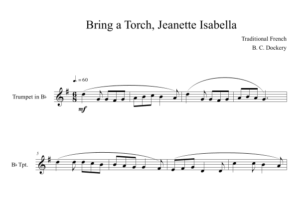 Bring a Torch, Jeanette Isabella (Trumpet Solo) (arr. B. C. Dockery)