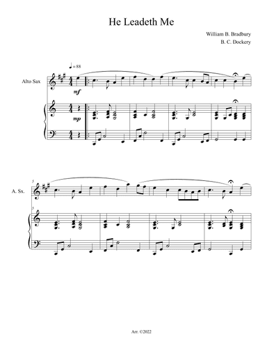 He Leadeth Me (Alto Sax Solo with Piano Accompaniment) (arr. B. C. Dockery)
