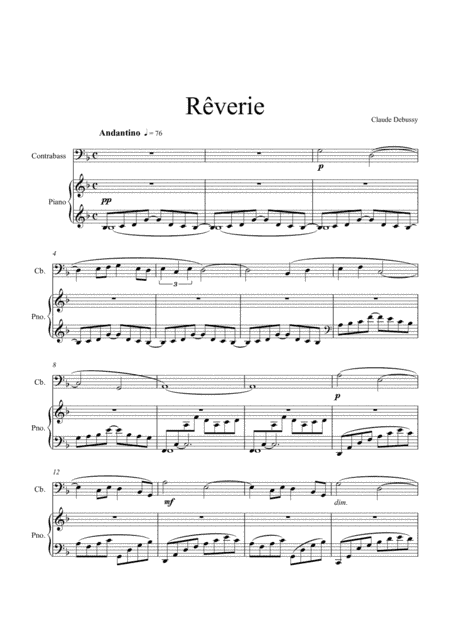Claude Debussy - Rêverie (Contrabass Solo) (arr. André Laitano)
