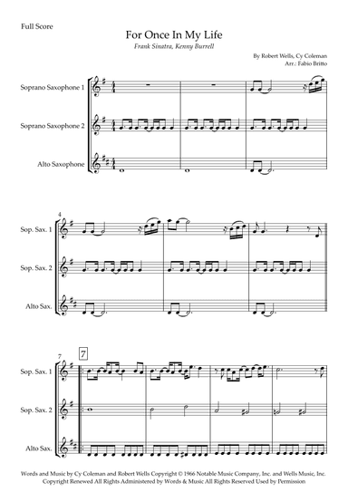 For Once In My Life (arr. Fabio Britto)