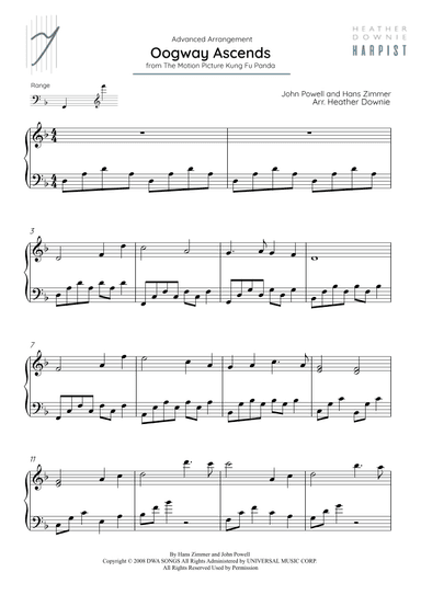 Oogway Ascends (arr. Heather Downie Harpist)