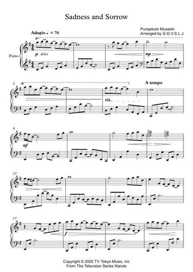 Sadness And Sorrow (arr. G.D.V.S.L.J)