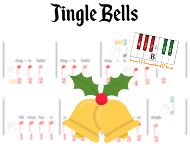 Jingle Bells - Pre-staff Finger Numbers on Black + White Keys (arr. Elizabeth Essex)