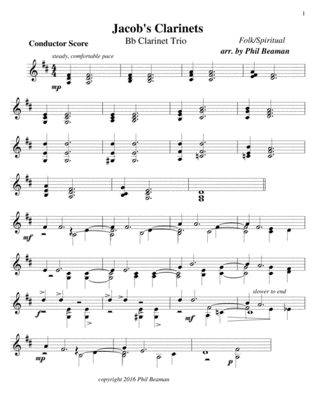 Jacob's Clarinets - Trio (arr. Phil Beaman)