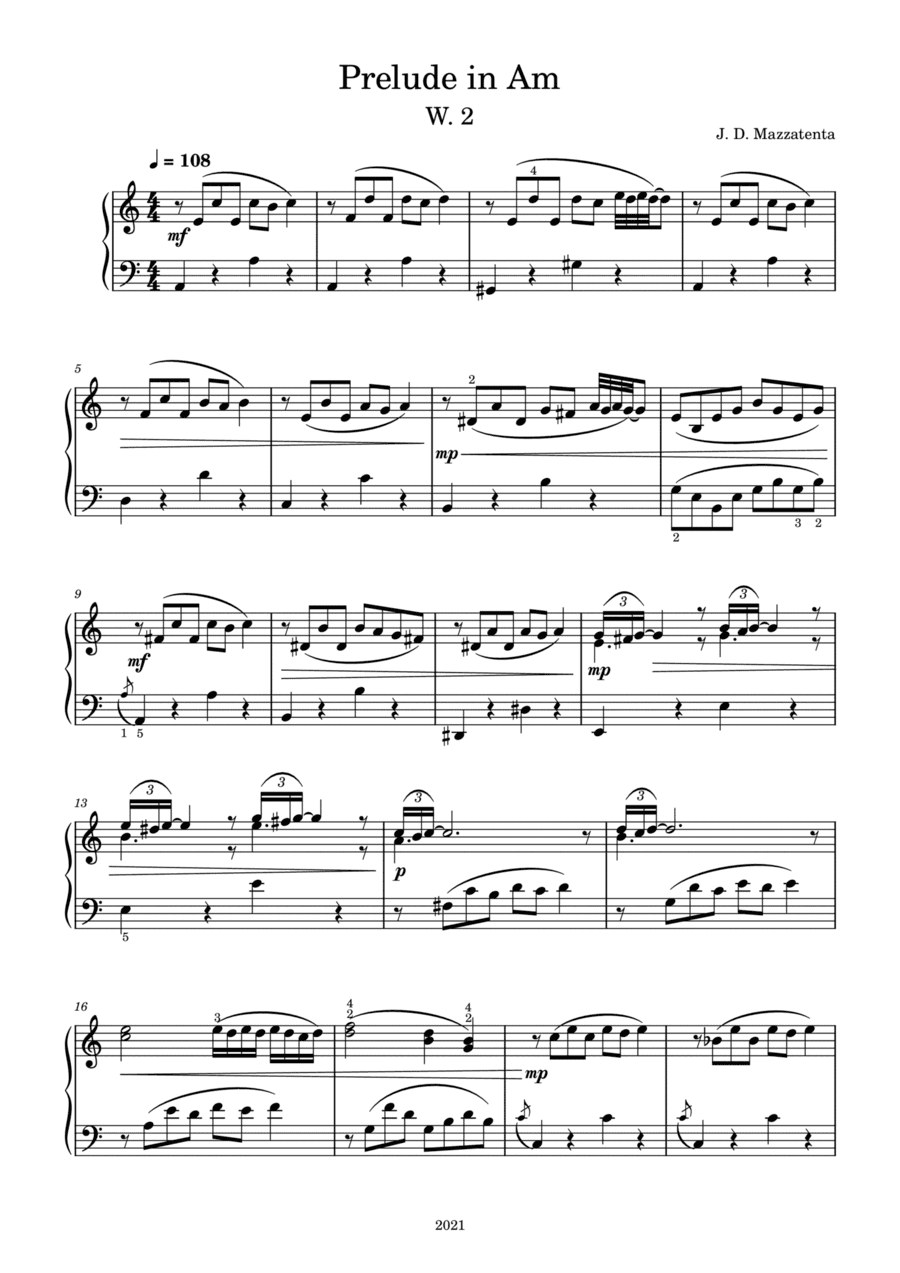 Prelude in Am, W. 2