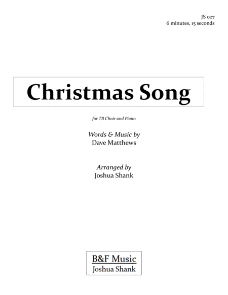 Christmas Song (arr. Joshua Shank)