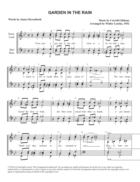 A Garden In The Rain (arr. Walter Latzko)