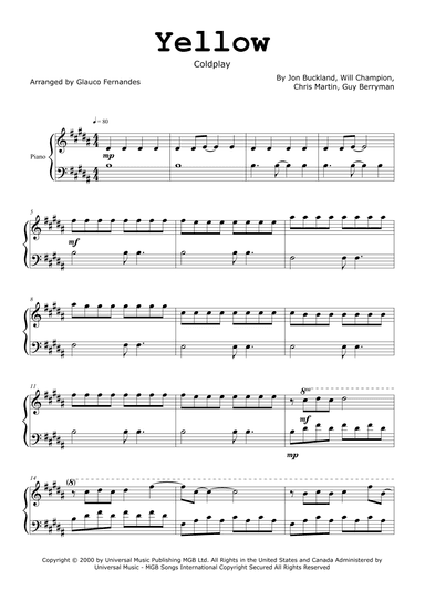 Yellow (arr. Glauco Fernandes)