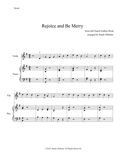 Rejoice and Be Merry (arr. Sandy McIntire)