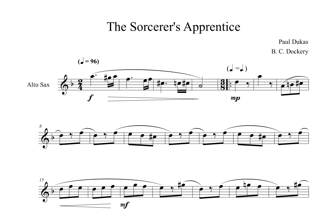 The Sorcerer's Apprentice (Alto Sax Solo) (arr. B. C. Dockery)