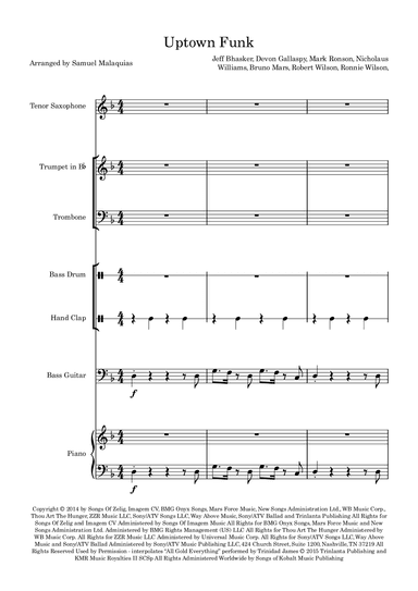 Uptown Funk (arr. SAMUEL DE SOUZA MALAQUIAS)