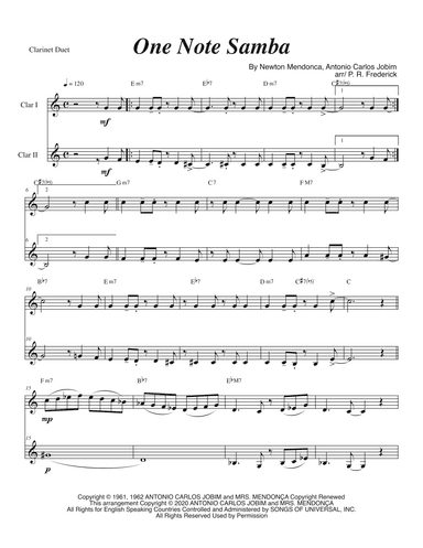 One Note Samba (samba De Uma Nota So) (arr. P. R. Frederick)