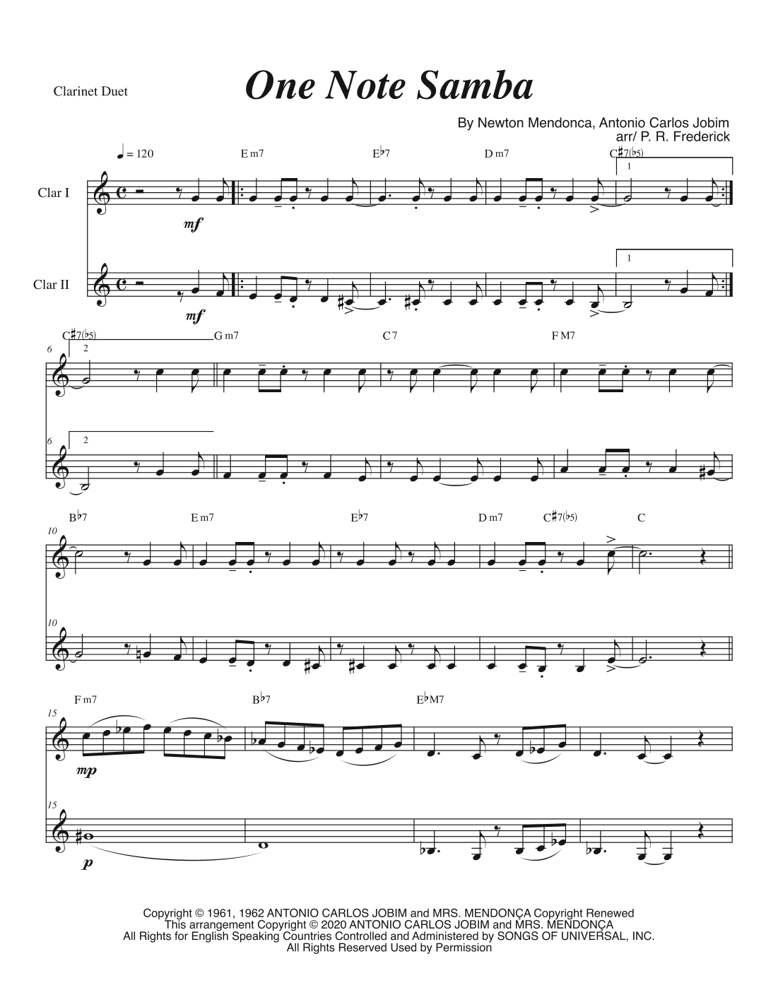 One Note Samba (samba De Uma Nota So) (arr. P. R. Frederick)