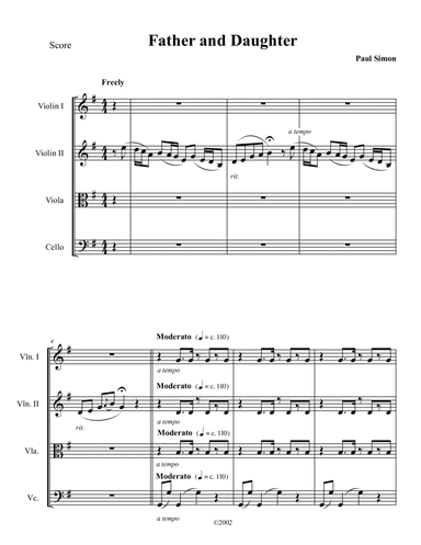 Father And Daughter (arr. Tom Strauch)