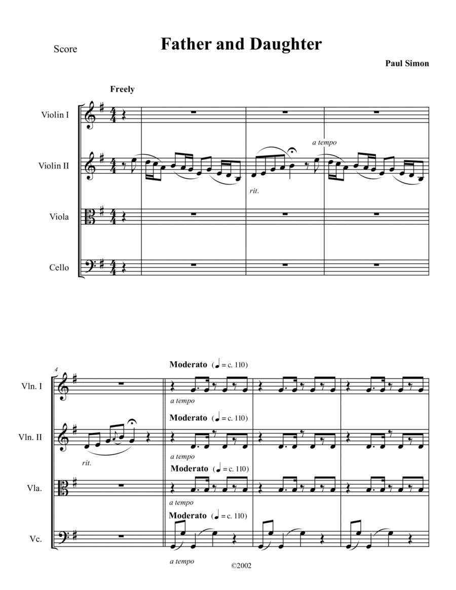 Father And Daughter (arr. Tom Strauch)