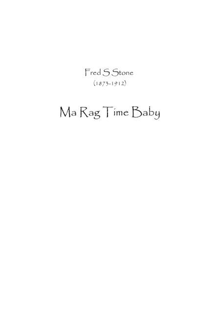 Ma Ragtime Baby (arr. Spence Bundy)