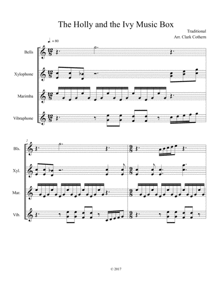 The Holly And The Ivy (Bells, Xylophone, Marimba, Vibraphone) (arr. Clark Cothern)