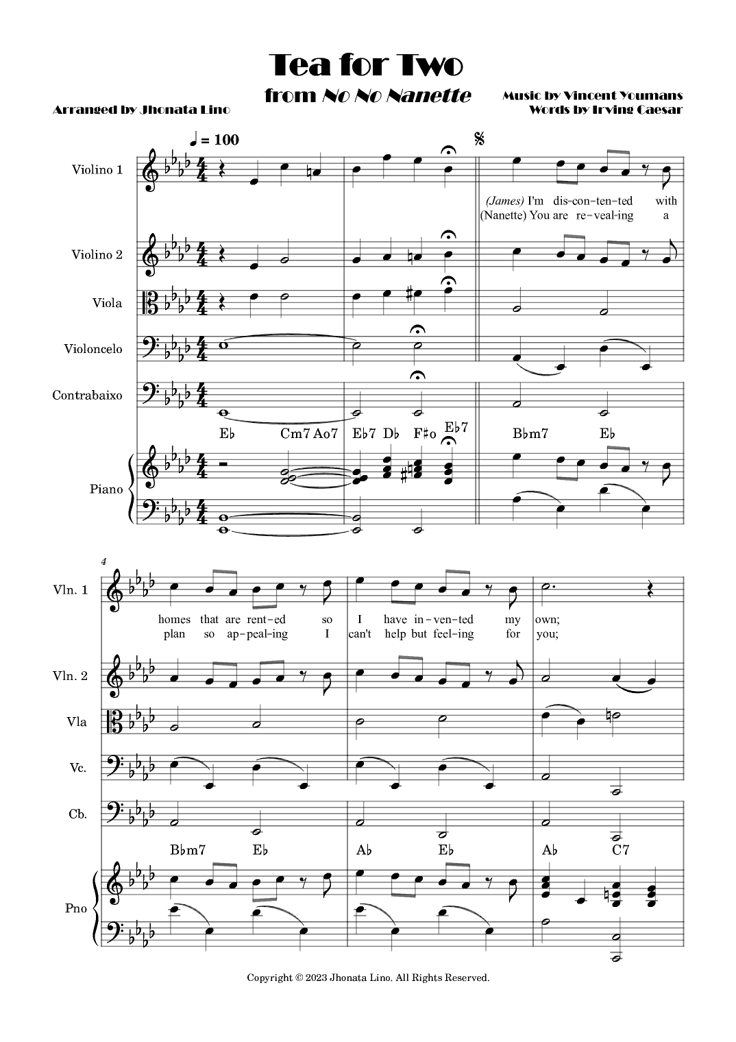 Tea For Two (arr. Jhonata Lino)