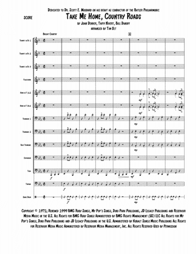 Take Me Home, Country Roads (arr. Tim Olt)