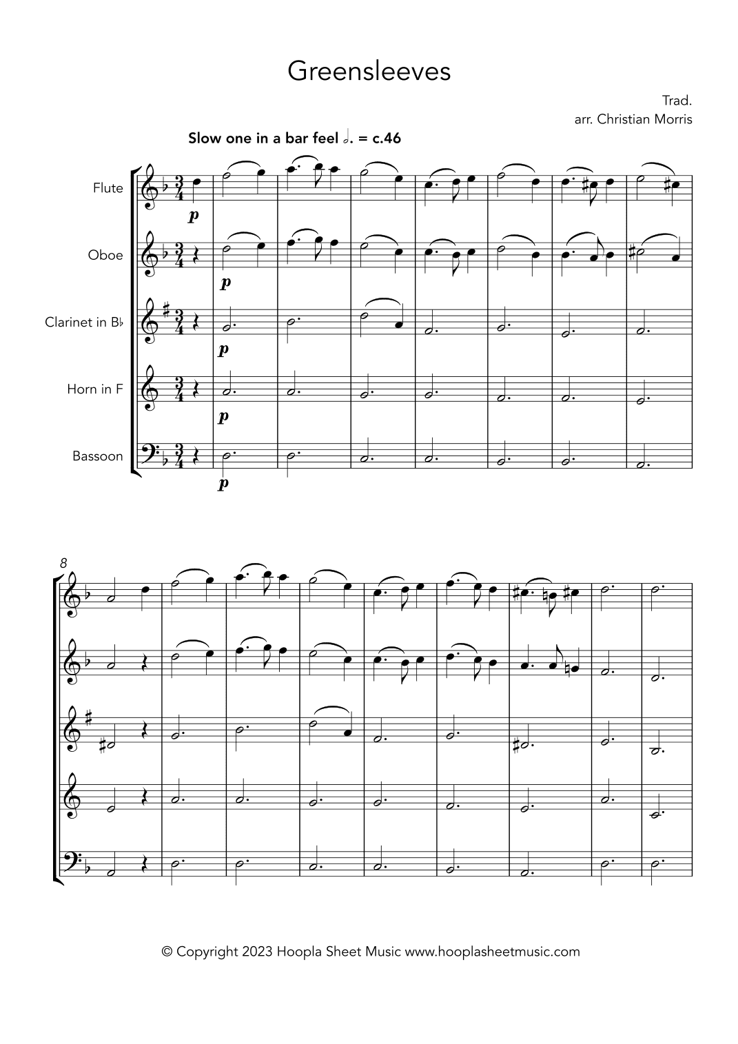 Greensleeves (Fantasy) (arr. Christian Morris)