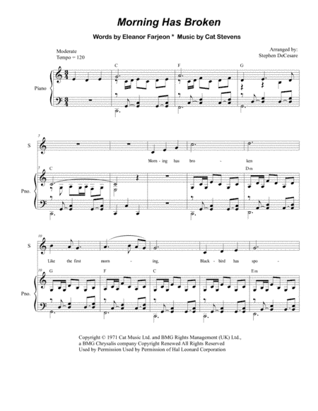 Morning Has Broken (arr. Stephen DeCesare)